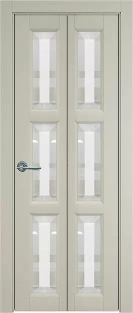 Межкомнатная дверь Porta Classic Milano Книжка, цвет - Серо-оливковая эмаль (RAL 7032), Со стеклом (ДО)